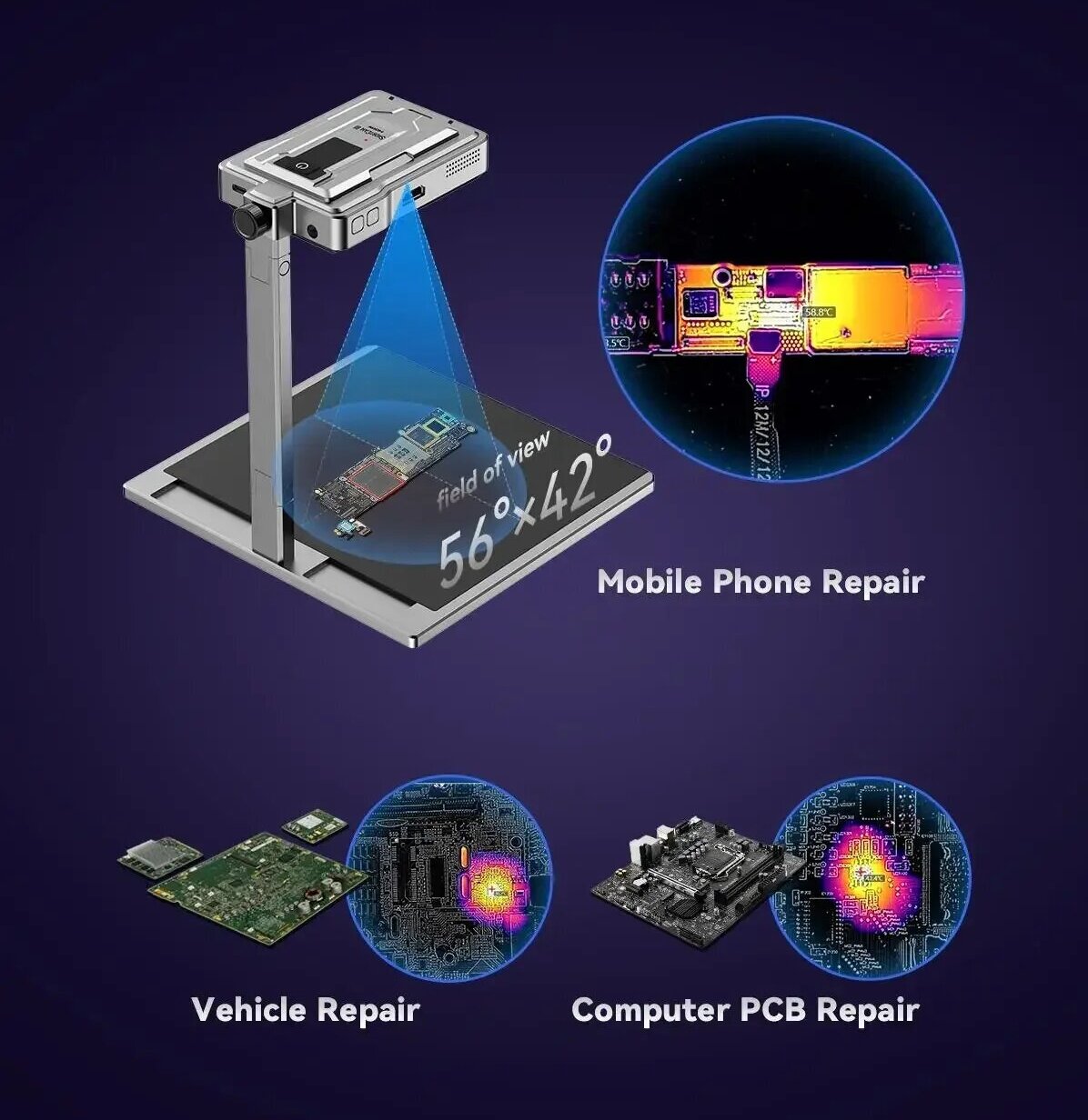 Pcb Short Circuit Thermal Diagnostics - LANGCHI ShortCam III 4K équipement d'imagerie