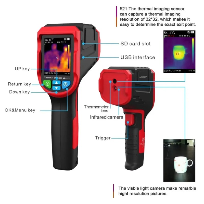 Nf 521 Thermal Imaging Camera - NOYAFA NF-521 imageur thermique Portable caméra
